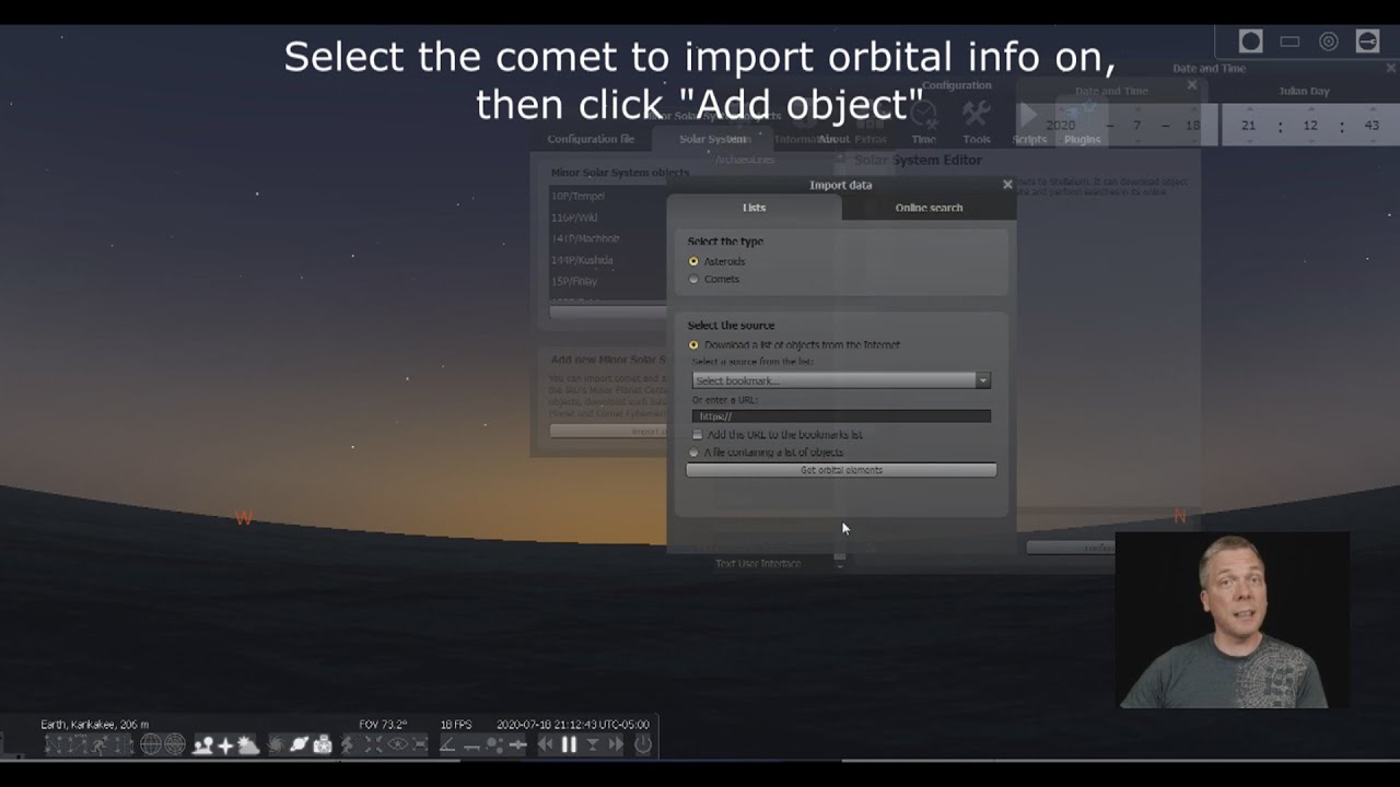 Как добавить ЛЮБУЮ комету в Stellarium