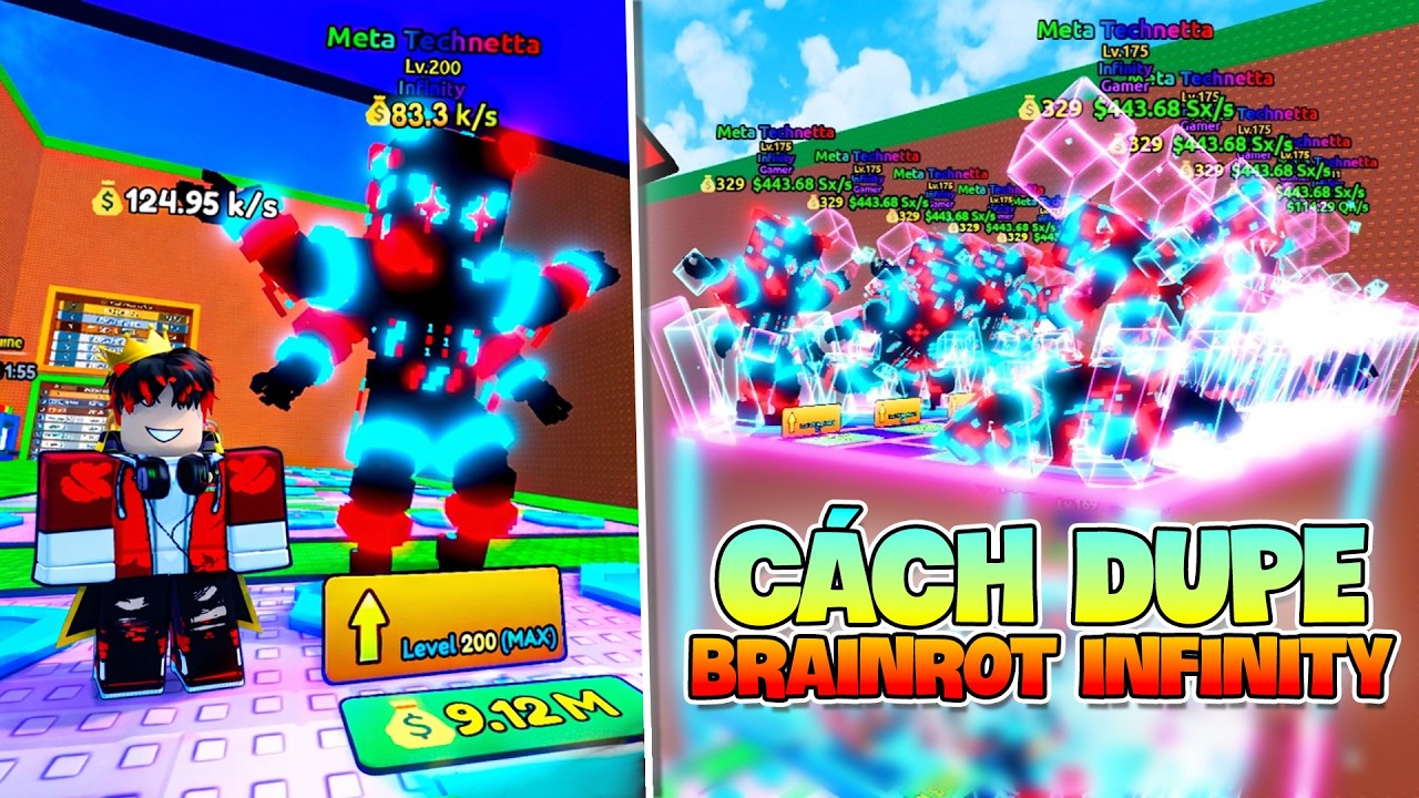 C&Aacute;CH DUPE INFINITY META TECHNETTA trong Escape Tsunami For Brainrots | Xuyen Roblox Gaming
