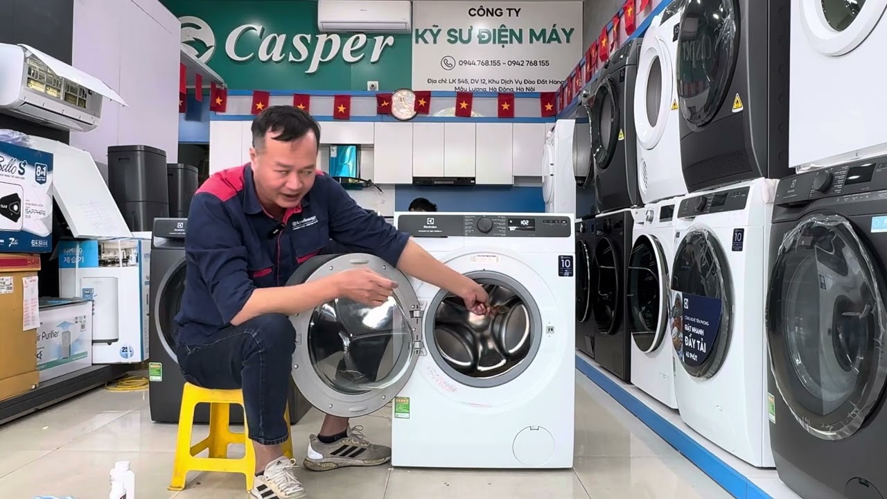 Hướng dẫn vệ sinh gioăng cao su và lồng máy giặt cửa ngang.