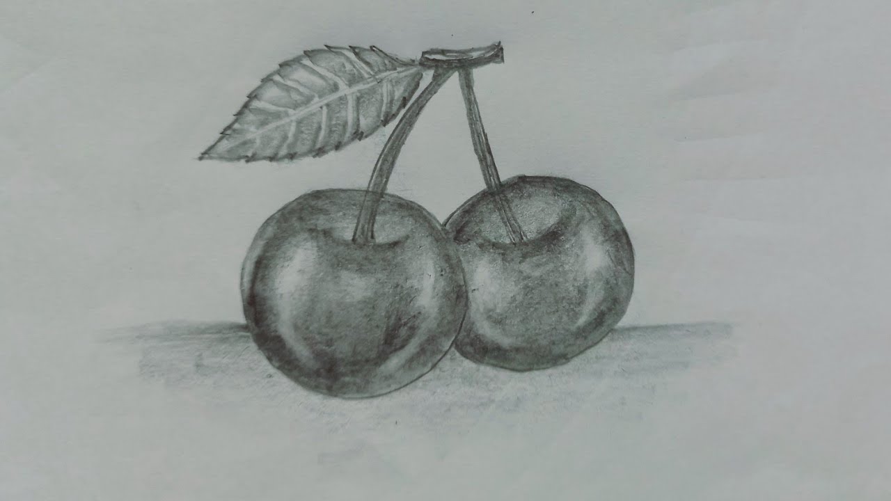 Easy Cherries 🍒 pencil shading