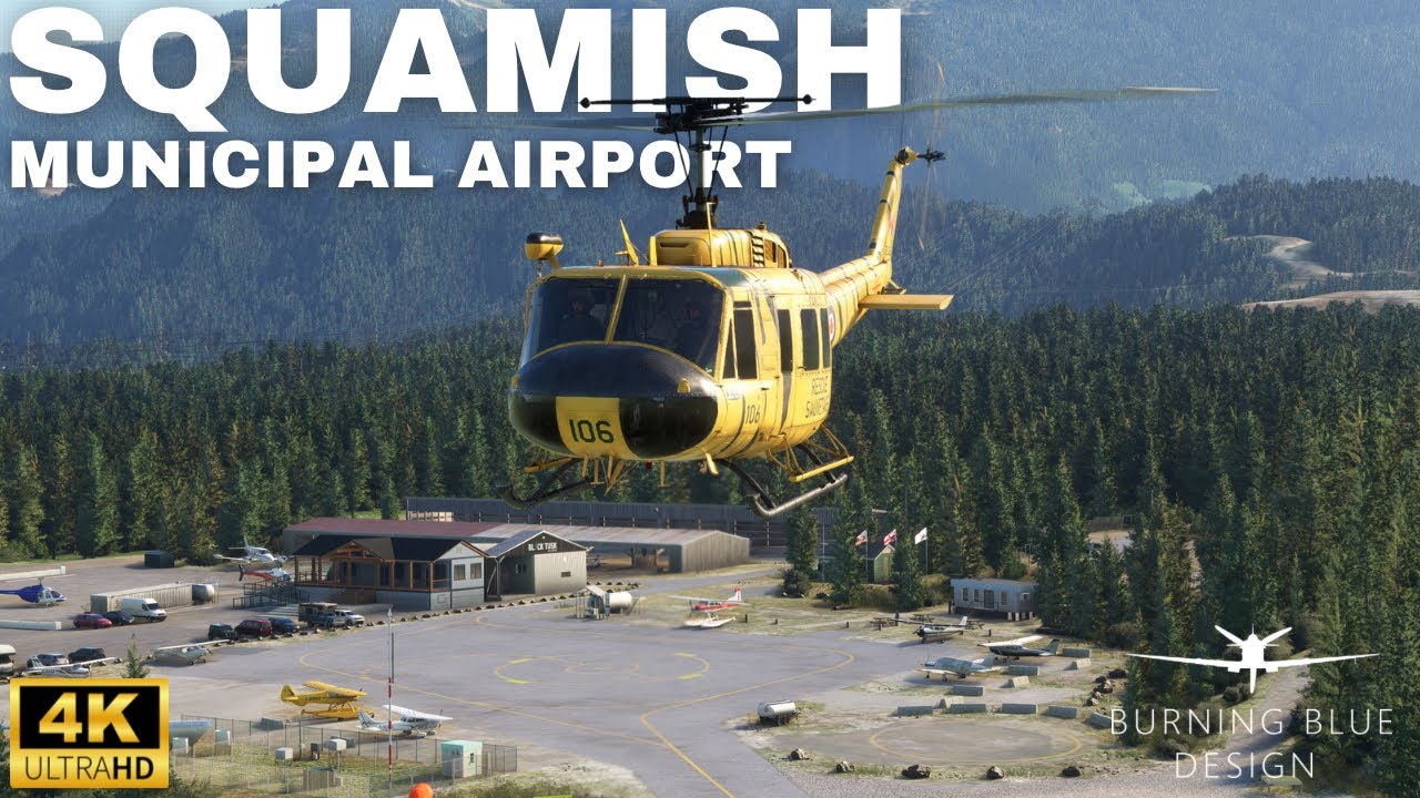 Муниципальный аэропорт Скуомиш от Burning Blue Design UH-1H Huey Microsoft Flight Simulator 4k