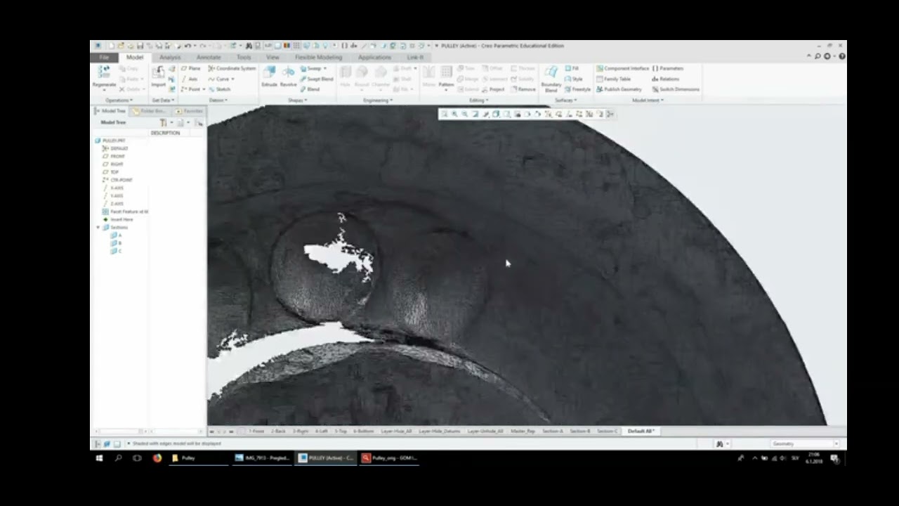 Reverse Enginering with creo parametric