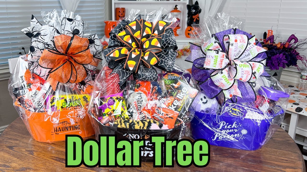 Корзины Dollar Tree Boo | Подарочные корзины на Хэллоуин