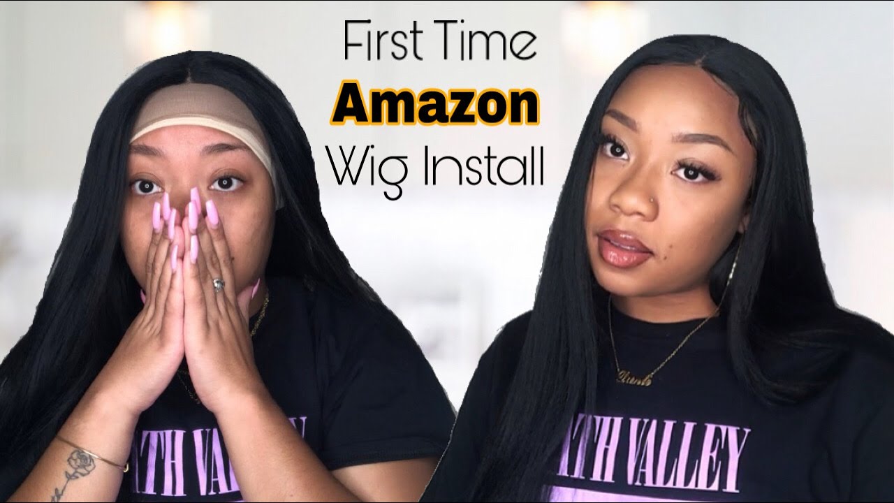 INSTALLING A LACE WIG FOR THE FIRST TIME USING $40 AMAZON WIG | Andria Hair | VLOGMAS 2020 | WEEK 2