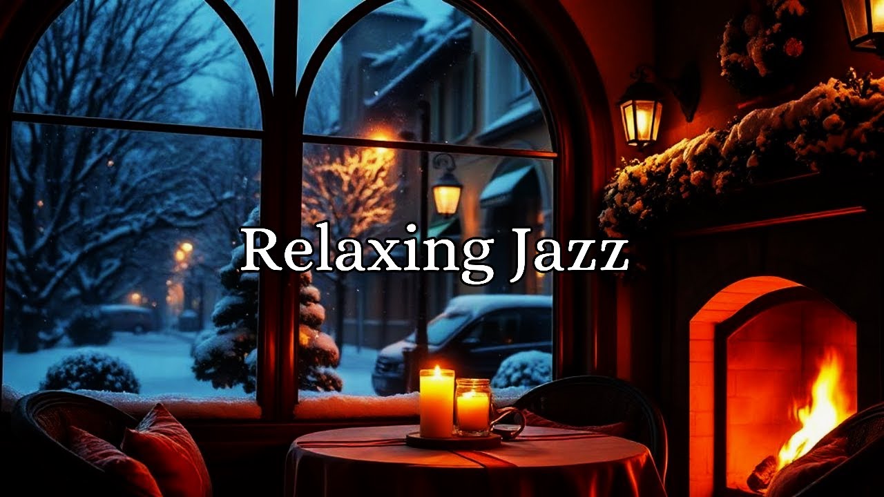Relaxing Jazz on a Cold Night ❄️ Warm Coffee Porch Ambience