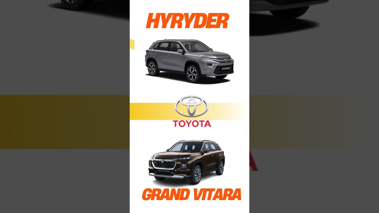 Toyota Hyryder vs Grand Vitara | Which once should you buy? #toyota #urbancruiserhyryder #maruti #gv