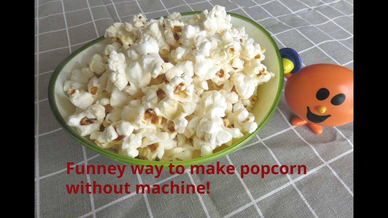Homemade popcorn (stove) without machine !  A funny way you never know