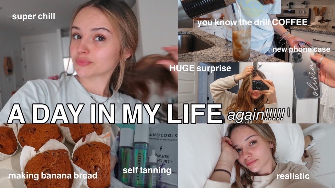 A DAY IN MY LIFE! || baking banana bread, self tan, room tour, new phone cases! *realistic*
