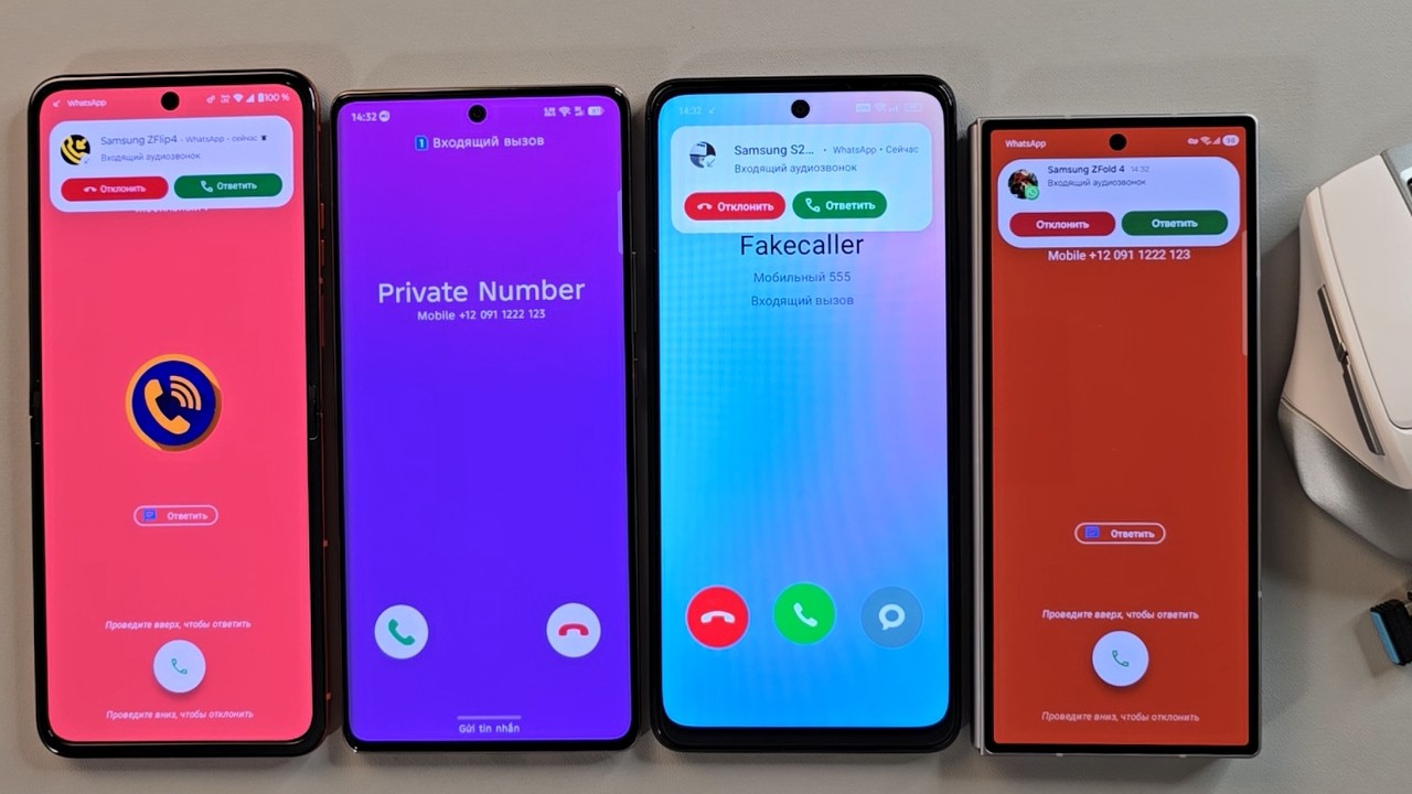 Incoming call Camon 30s Motorolla Razr50 Oppoa3x Samsung Galaxy ZFold 6 with mouse control
