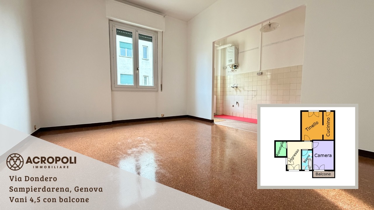 Vendiamo vani 4,5 con balcone, in Via Dondero, Sampierdarena, Genova