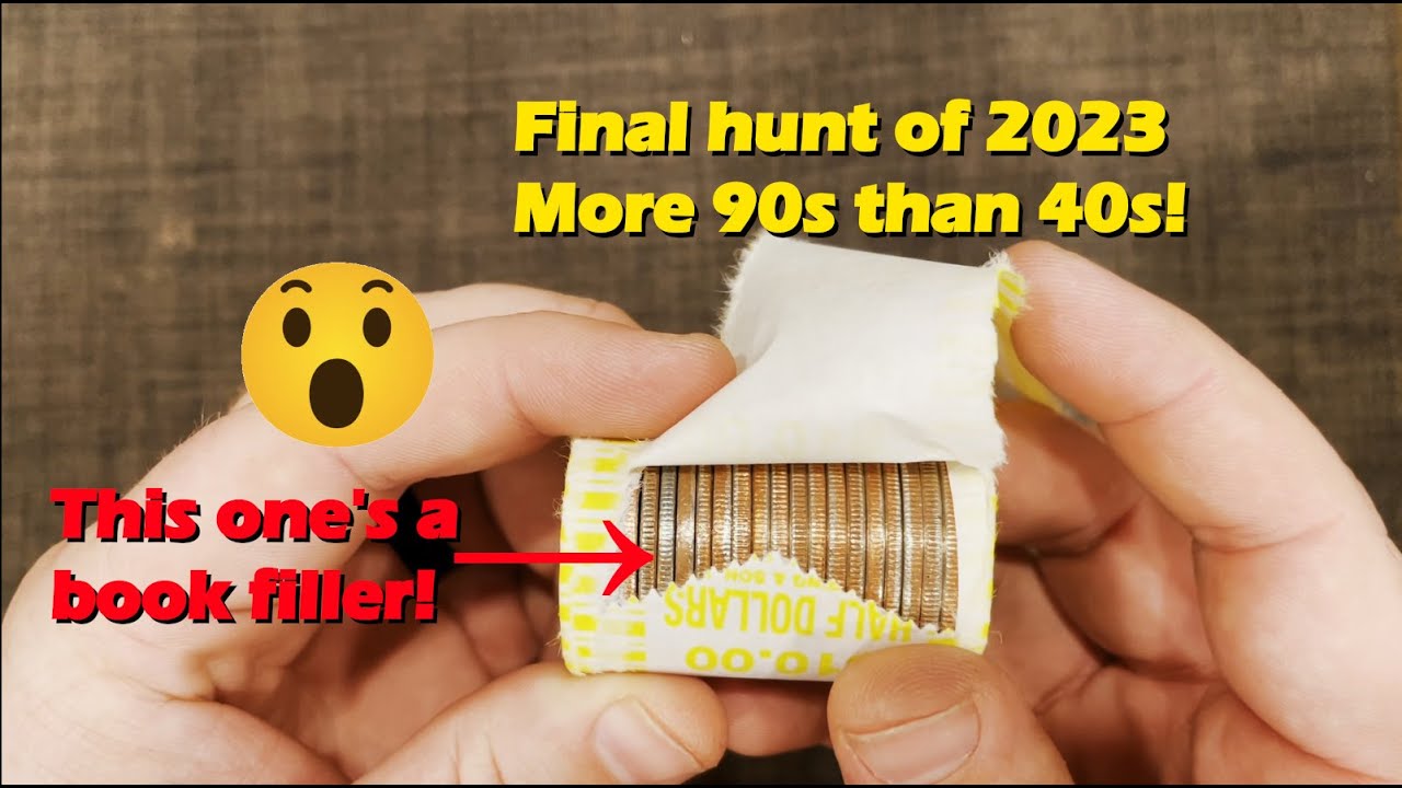 Final Hunt of 2023... More 90s than 40s! - Coin Roll Hunting Silver Half Dollars