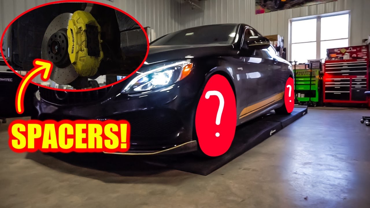 INSTALLING H&R WHEEL SPACERS ON MY C43 AMG!! *NEW MOD*