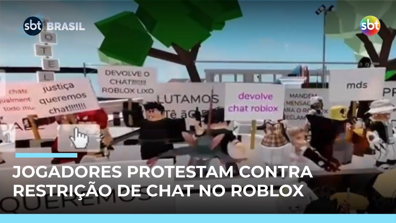 Mudança no chat do Roblox provoca protestos de jogadores dentro do jogo | #SBTBrasil