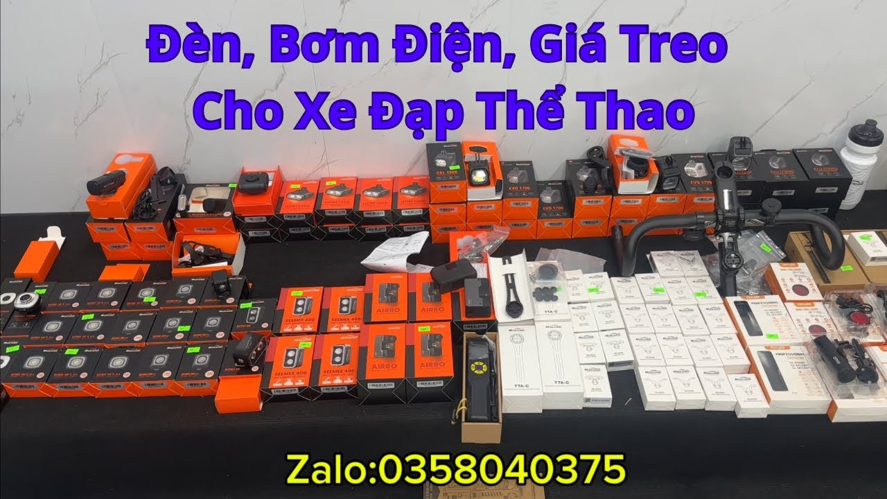 Đèn xe đạp siêu sáng- Bảo hành 2 năm, Bơm điện, Giá bắt đèn