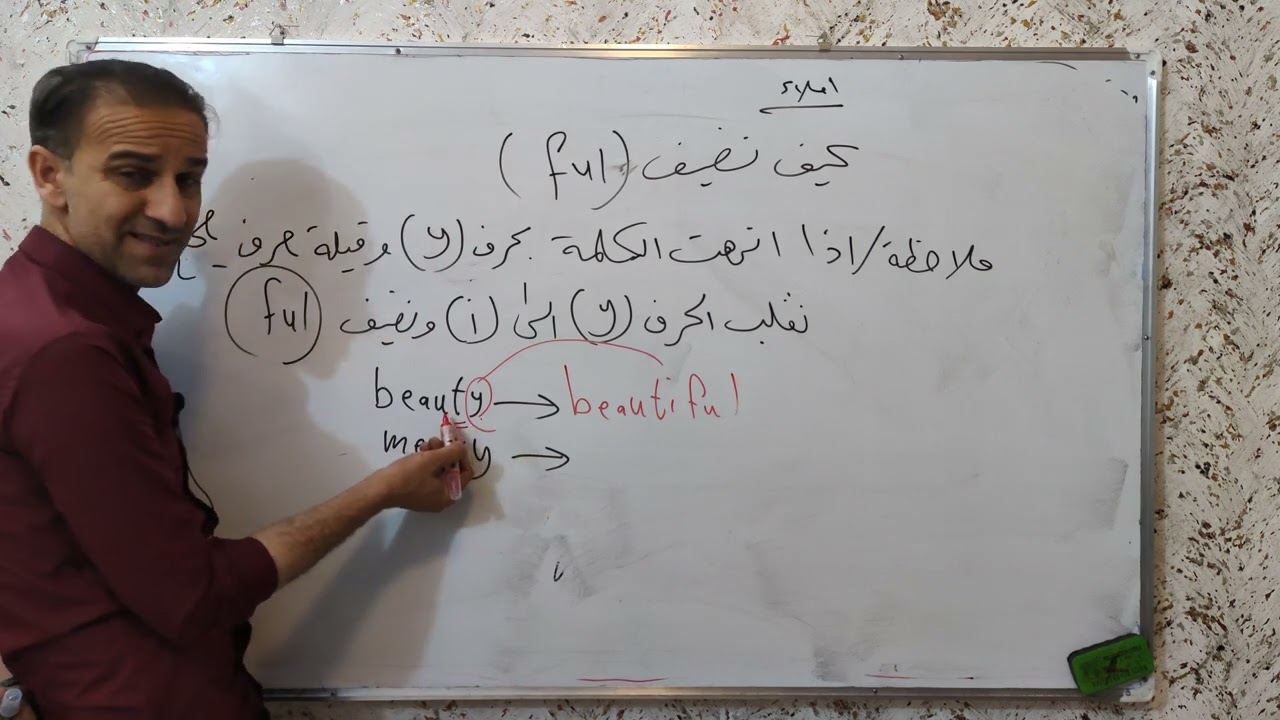 المراجعه السريعه/الوحده الاولى (الصفات المنتهيه بed_ing و كيفية اضافة ful وكيفية اختيار صفه أو ظرف