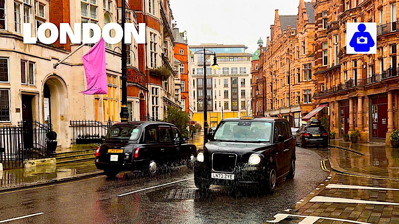 Rainy Day in London's Wealthiest District | New Bond Street & Mount Street 4K Walk