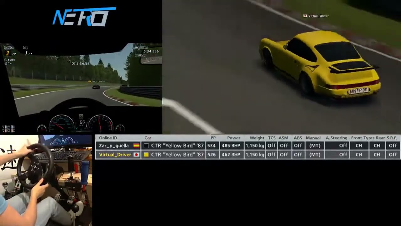 Gran Turismo | Ruf CTR Yellowbird | Nordschleife Cockpit Camera – Random Online Laps
