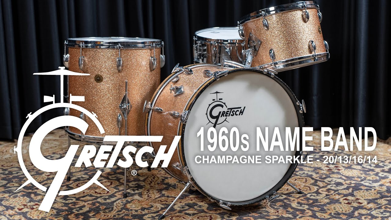Gretsch 1960s Name Band Drum Set 20/13/16/14 - Champagne Sparkle (UGRE4PCCHAMP)