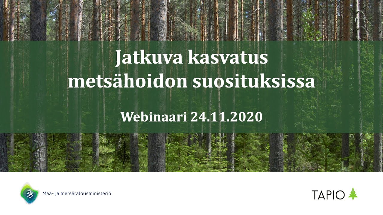 Jatkuva kasvatus metsänhoidon suosituksissa  -webinaari 24.11.2020