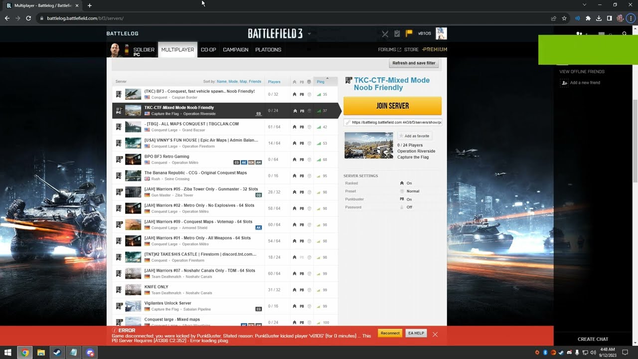 BF3 [FIX] Game disconnected: you were kicked by PunkBuster. This PB Server Requires (A1386 C2.352)