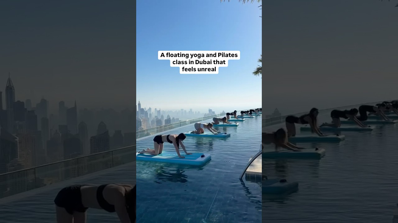 Floating Yoga and Pilates in Dubai🥳 #travel  #seo #dubai  #jp2025 #moremoney