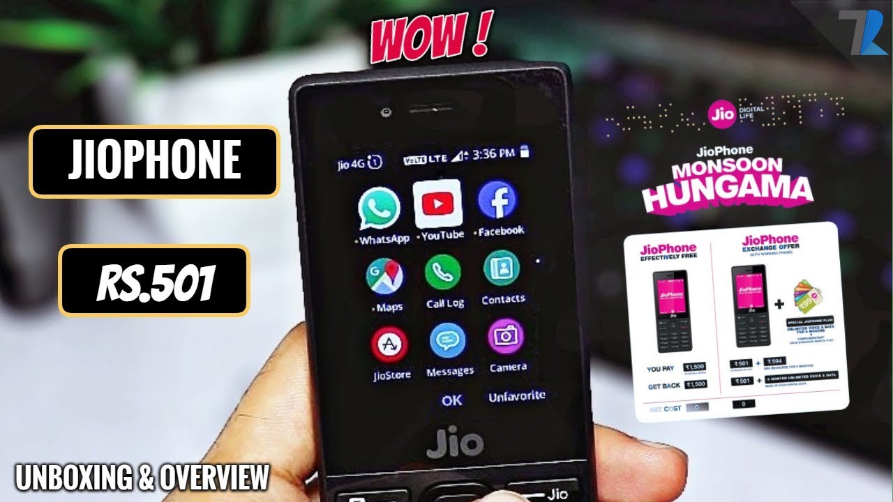 JioPhone For Rs 501 Unboxing | WhatsApp,YouTube,Facebook & Google Maps Overview