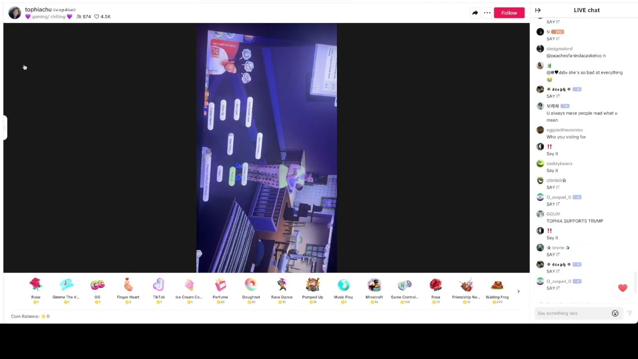 Tophiachu full Tiktok livestream- Tophia gets married in The Sims