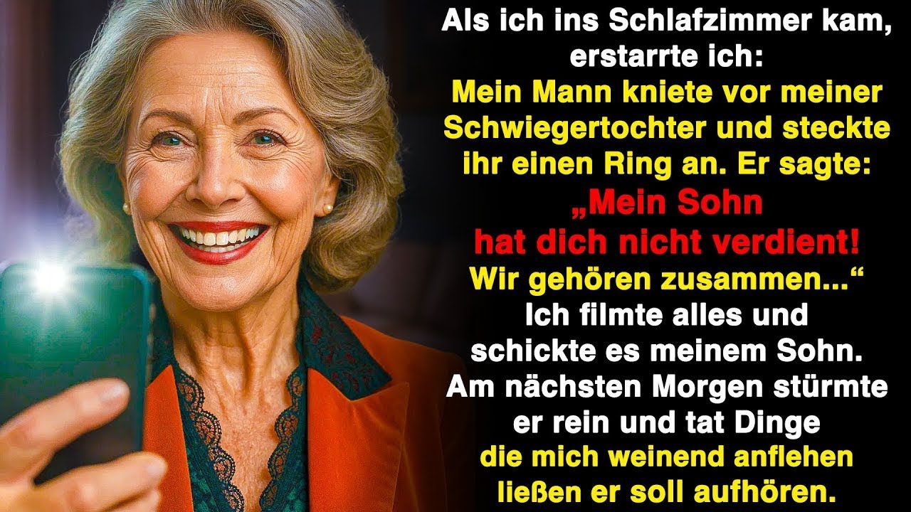 „Ich will dich!“, hörte ich meinen Mann im Schlafzimmer vor meiner Schwiegertochter kniend sagen