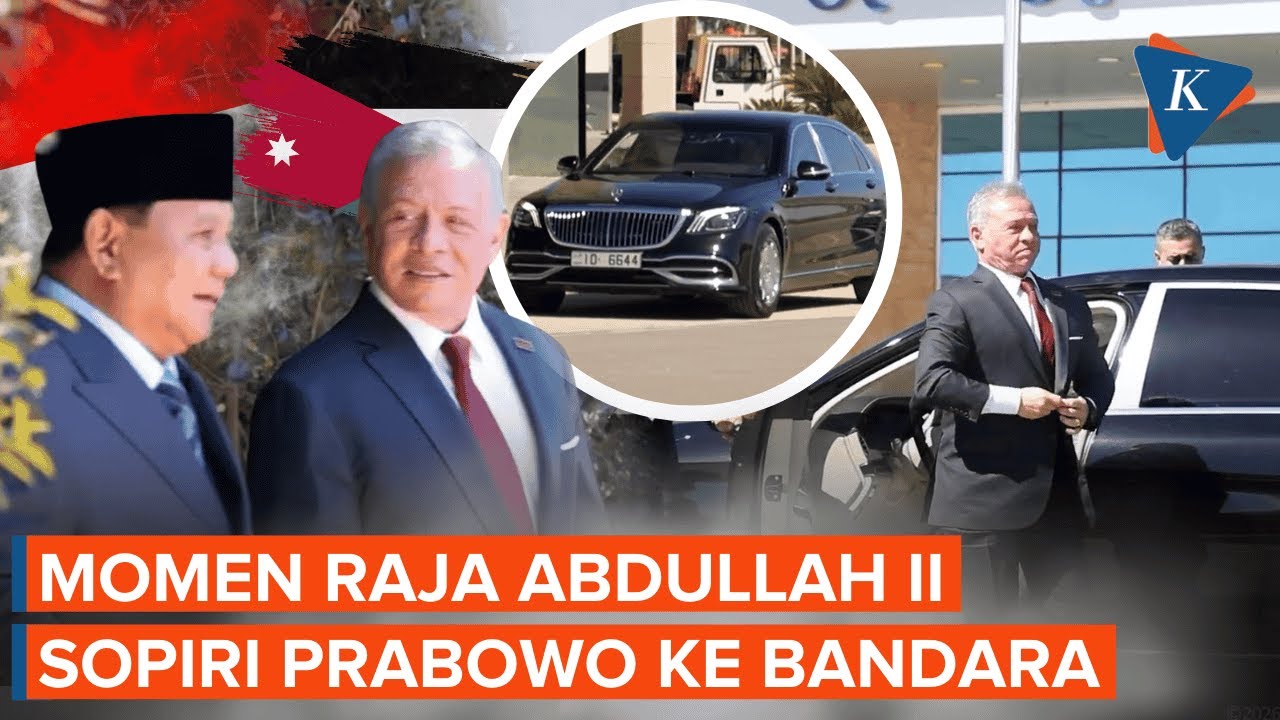 Penampakan Raja Abdullah II Sopiri Prabowo Menuju Bandara Yordania