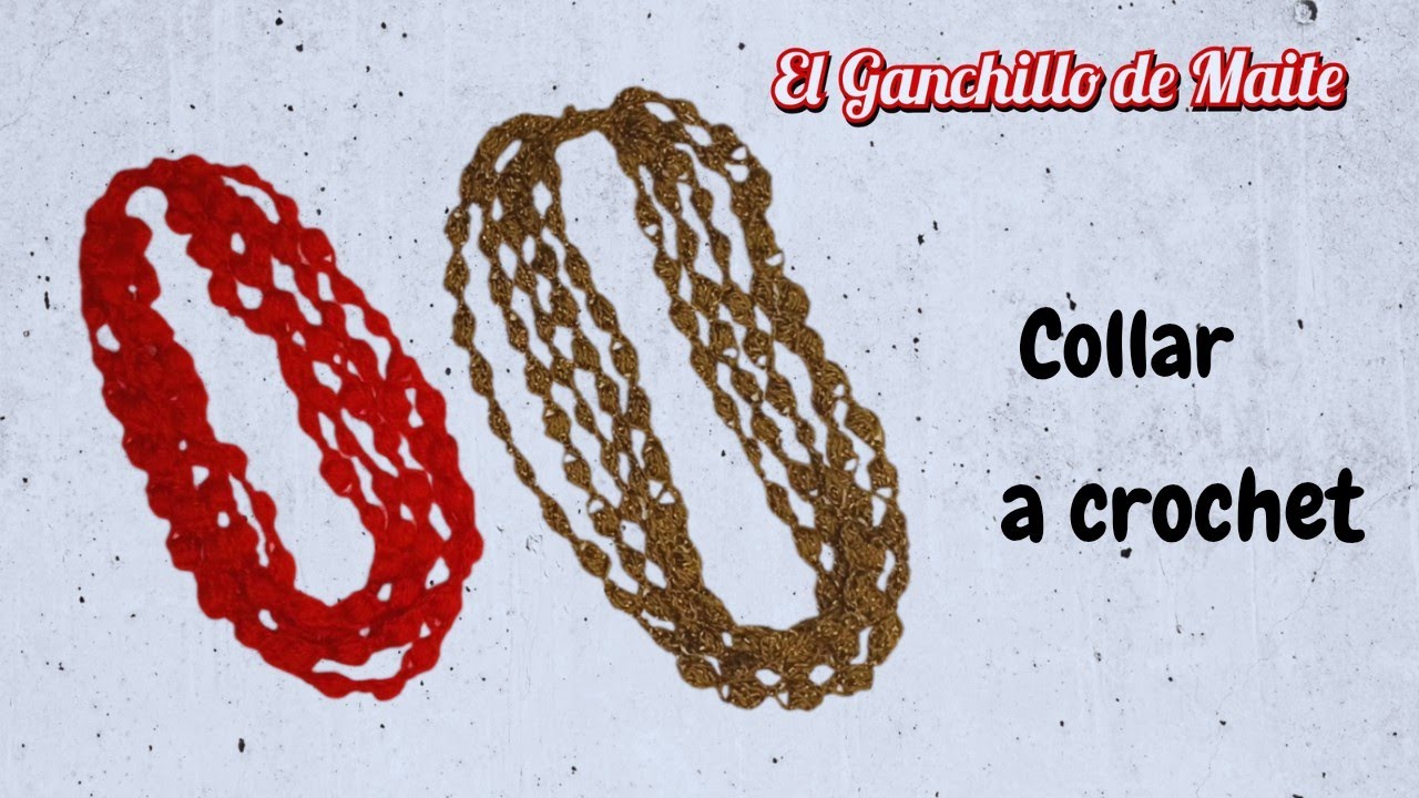Collar a crochet 5 vueltas, paso a paso.El Ganchillo de Maite 