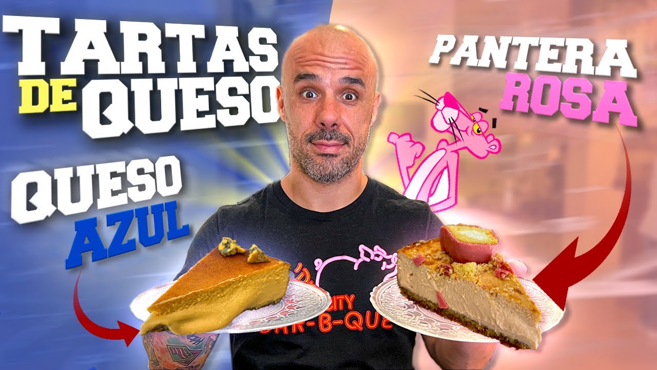 PROBANDO TARTAS DE QUESO con QUESO AZUL y PANTERA ROSA ¿ ESTARAN BUENAS ?