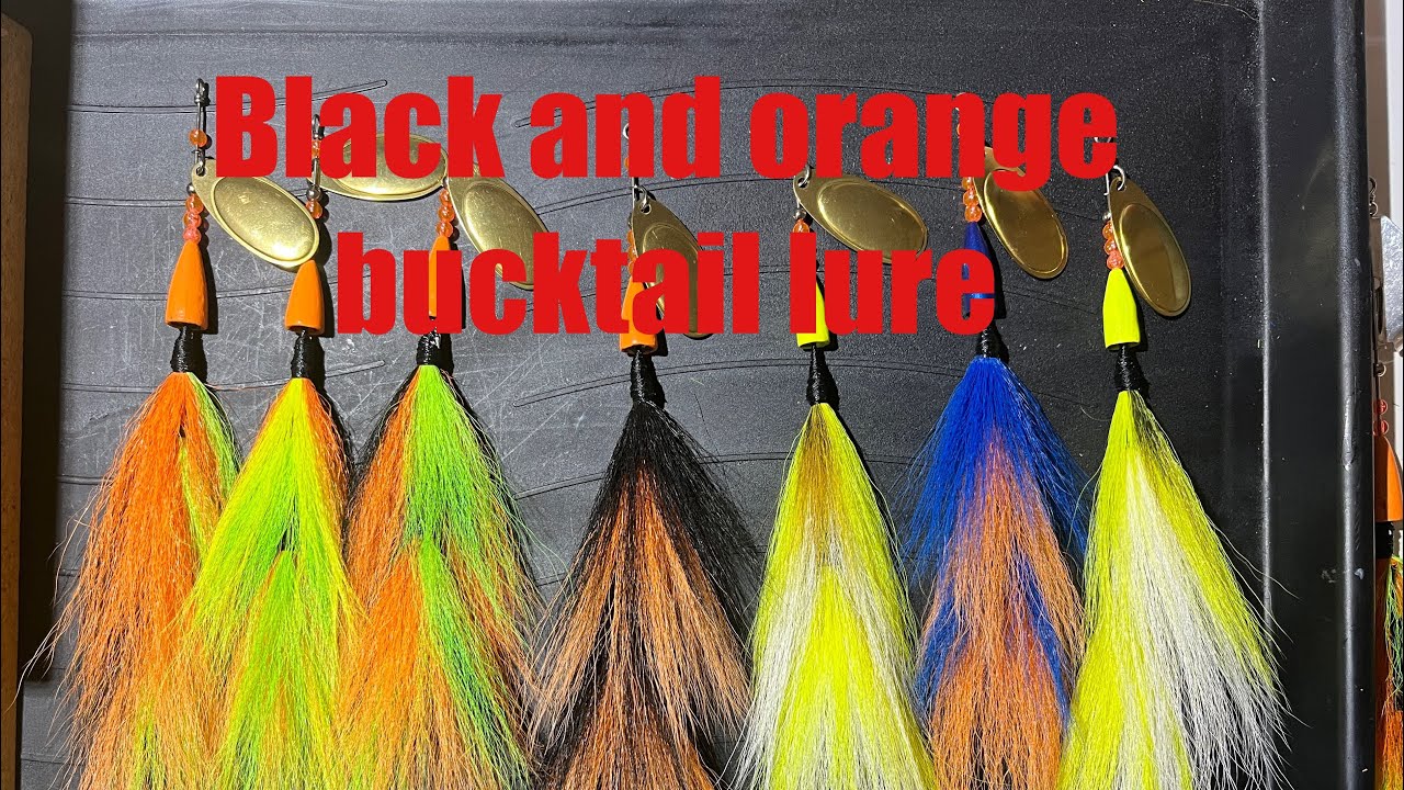 Making a black and orange bucktail lure