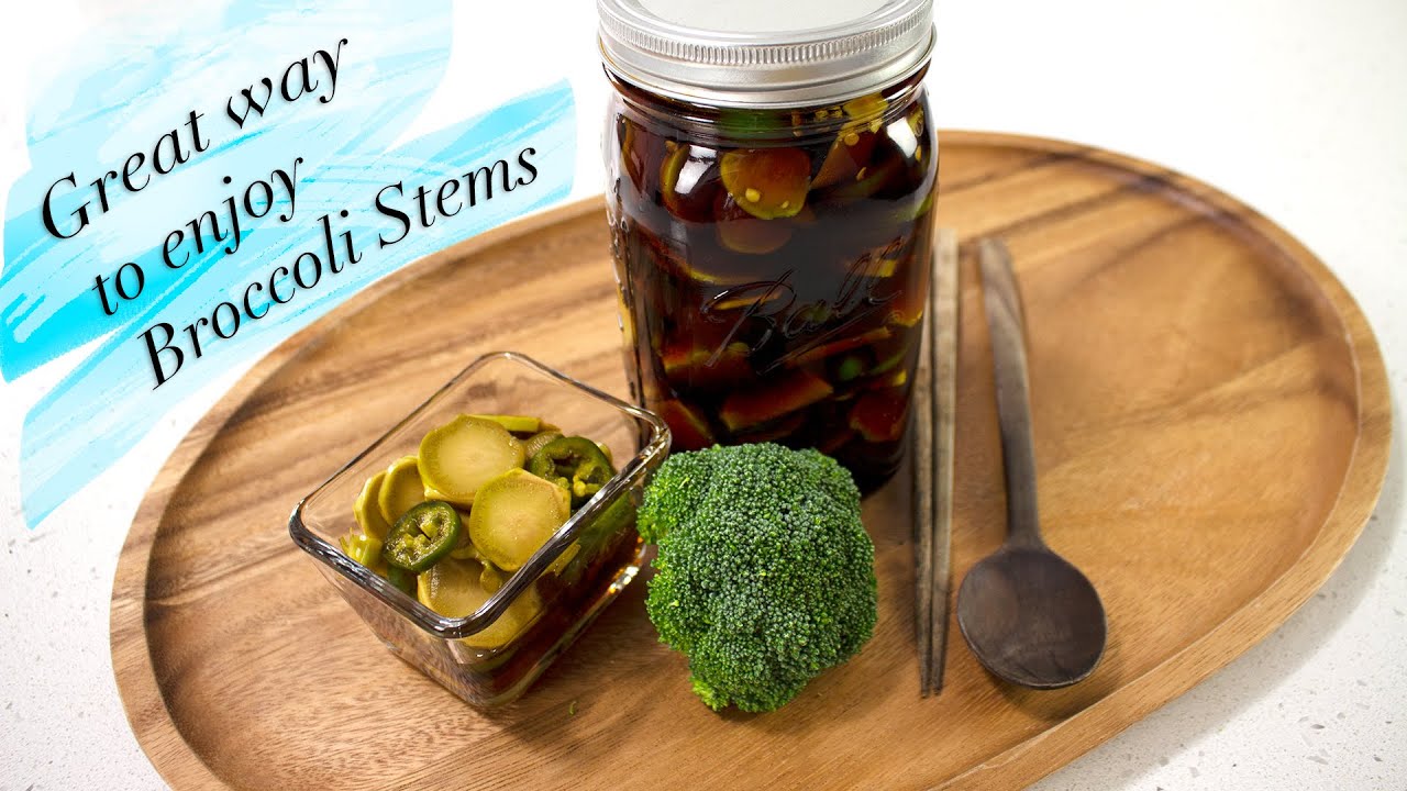 Korean Pickled Broccoli Stems (브로콜리대 장아찌)