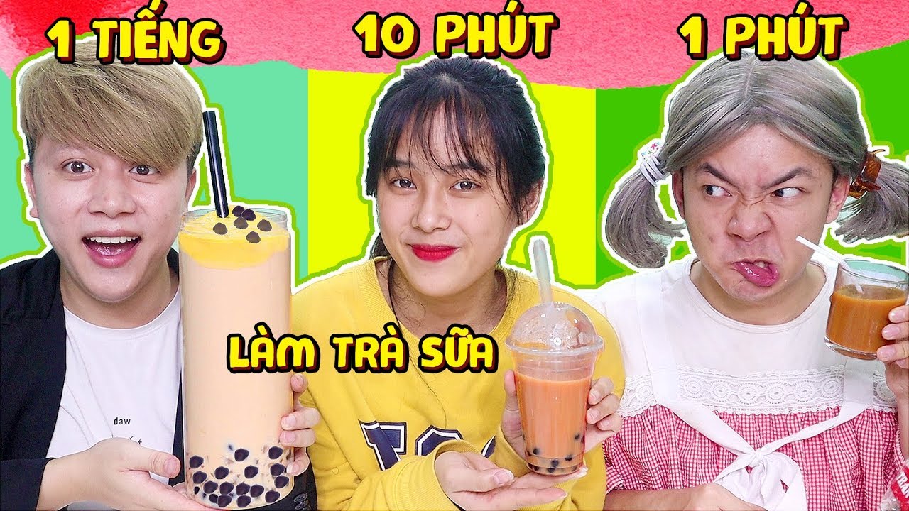 Trà Sữa 1 Phút Vs 10 Phút Vs 1 Tiếng - Valentine Của Xanh Lanh Chanh Tội Nghiệp!!