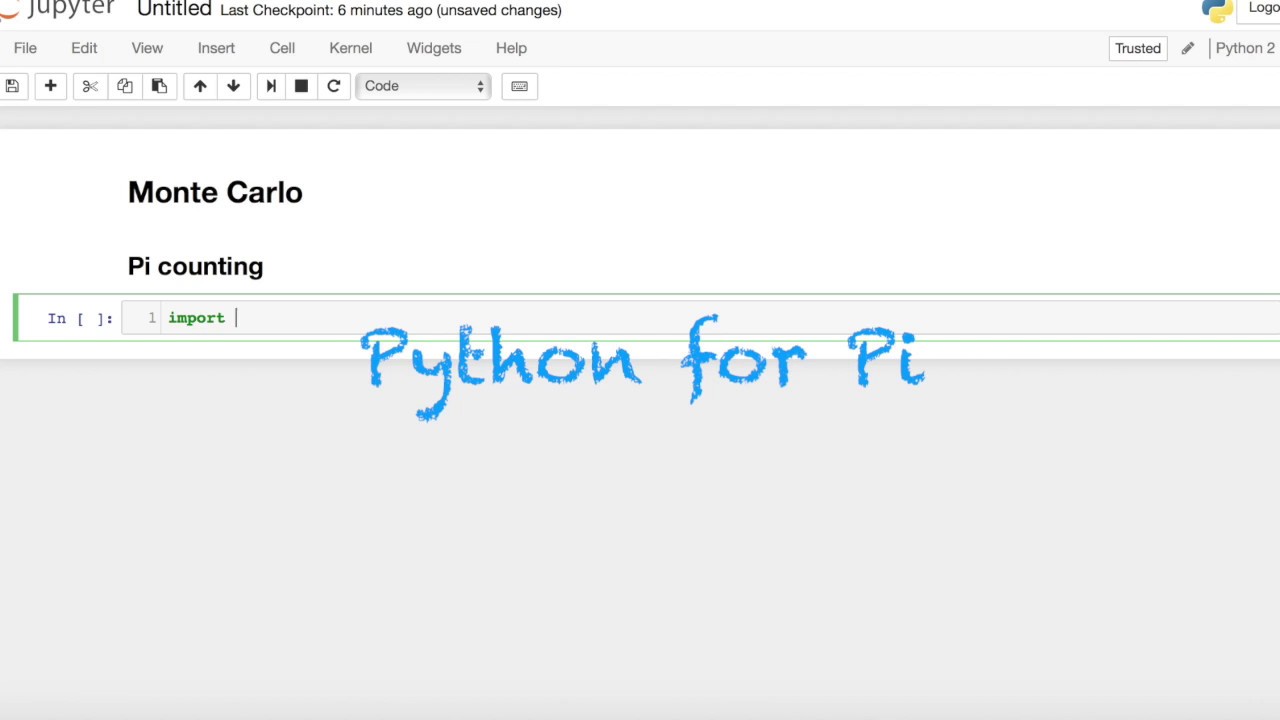 2. Pi using MonteCarlo and Python