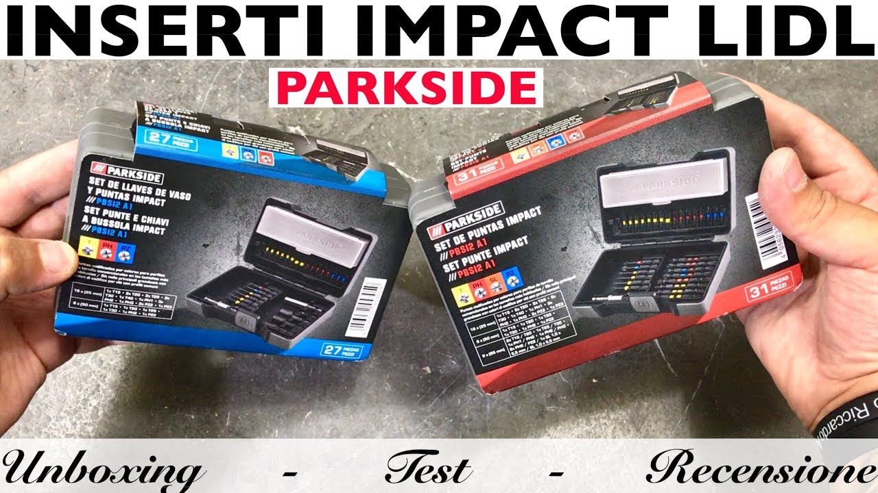 Recensione BIT IMPACT PARKSIDE LIDL PBSI2 A1. Punte per avvitatore a impulsi. Inserti impact driver.