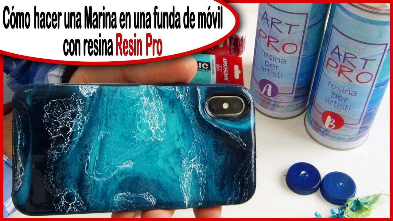CÓMO HACER UNA MARINA🌊en una funda de móvil con resina Resin Pro