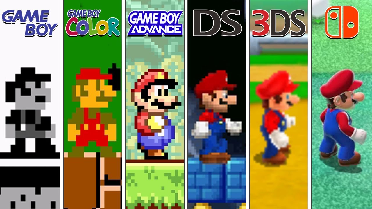 Super Mario - GB vs GBC vs GBA vs DS vs 3DS vs Switch (Handheld Consoles Comparison)