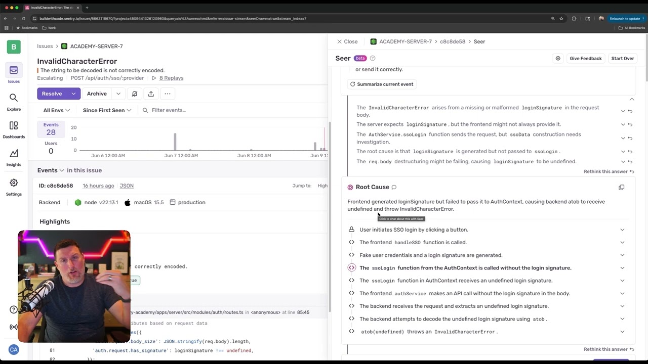 A Demo Walkthrough of Seer, Sentry's AI Debugger