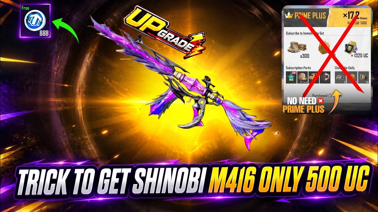 ✅ Trick To Get Shinobi Kami M416 Skin In Bgmi & Pubg Mobile Easily / Shinobi M416 On 500 Uc Trick