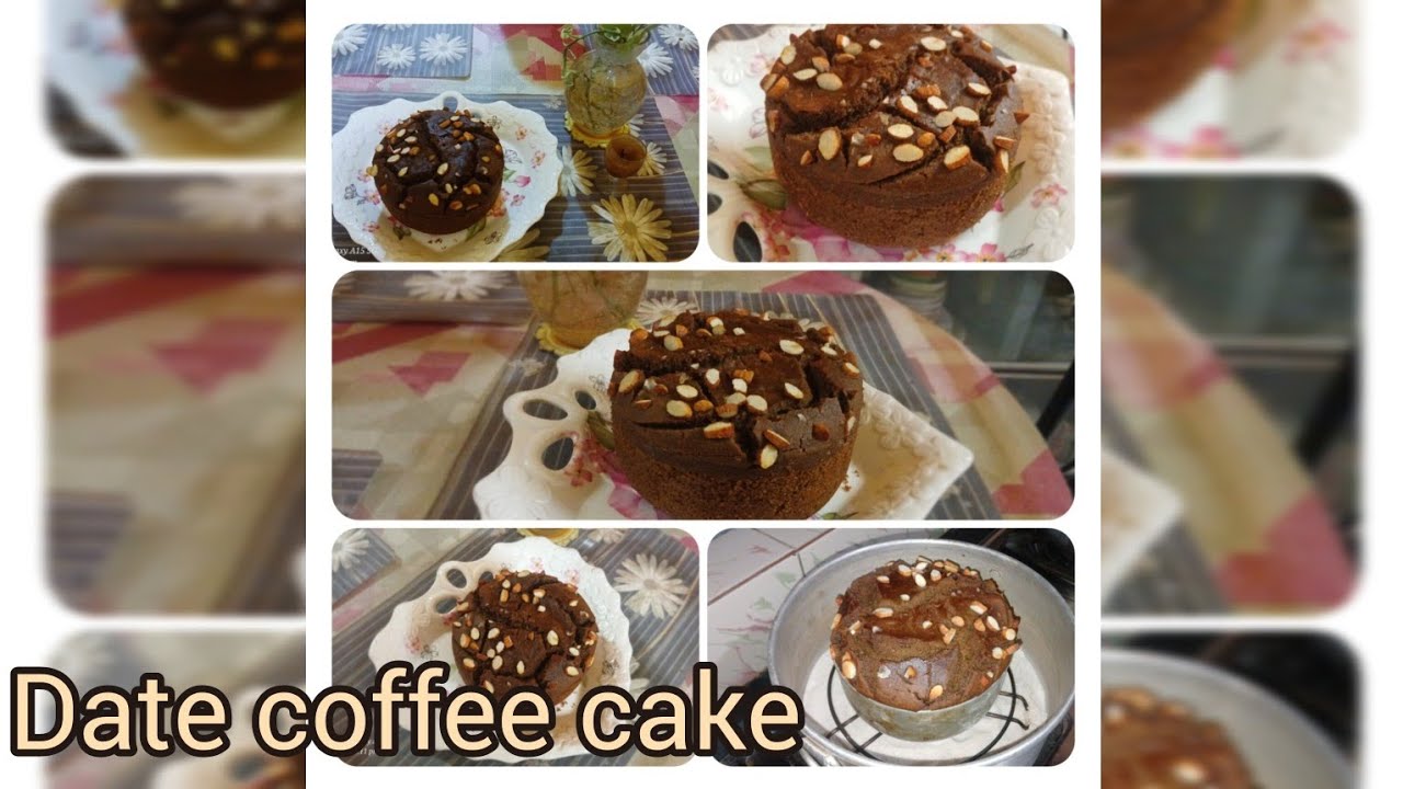 Eggless Date Coffee cake. Without sugar,  Without Maida, Without oven.