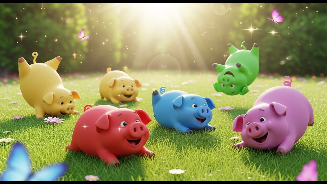 Five Little Piglets Roll Roll Roll 🐷 | Fun Farm Song & Counting Nursery Rhymes