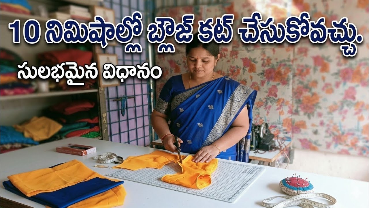 పదే పది నిమిషాల్లో బ్లౌజ్ కటింగ్ చేసుకోవచ్చు ఒకసారి చూస్తే వచ్చేస్తుంది కొత్తగా నేర్చుకునే వారికి.