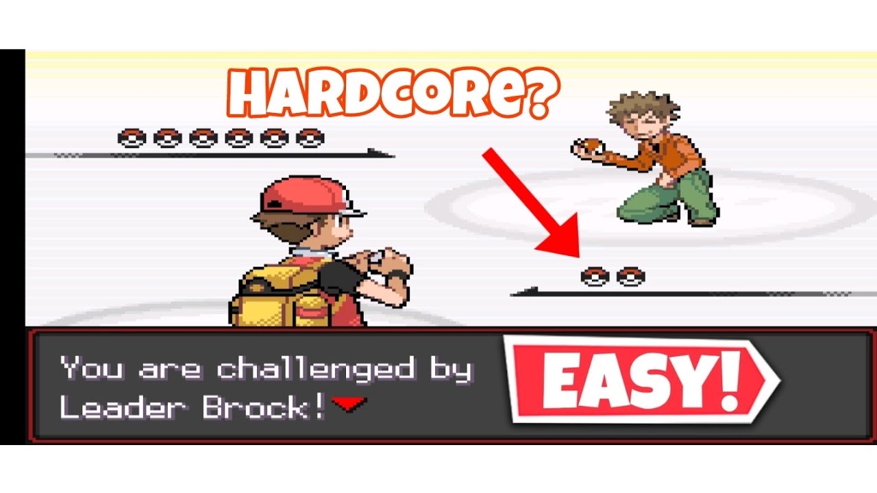 Pokemon Radical Red v4.1 Gym Leader Brock Rematch(Hardcore) with only 2 mon