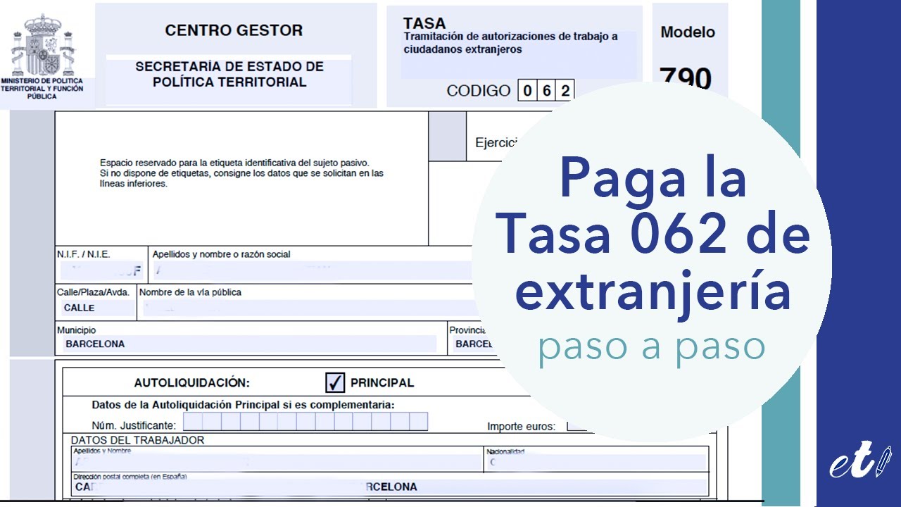 🖊 Cómo pagar la Tasa 062 de Extranjería por Internet - Paso a paso