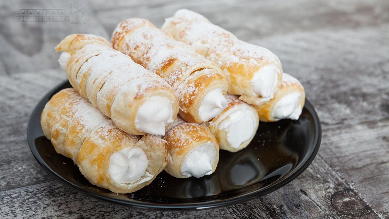 Šam rolnice - Domaći video recept  - Sweet cream pastry recipe - Bebina kuhinja