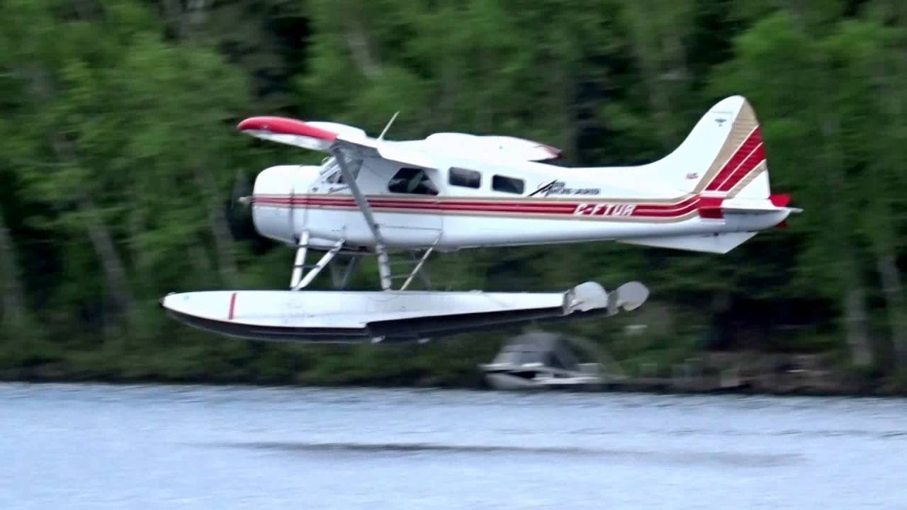 Air Mont Laurier DHC-2 C-FTUR departure and arrival at Lac Tiberaire