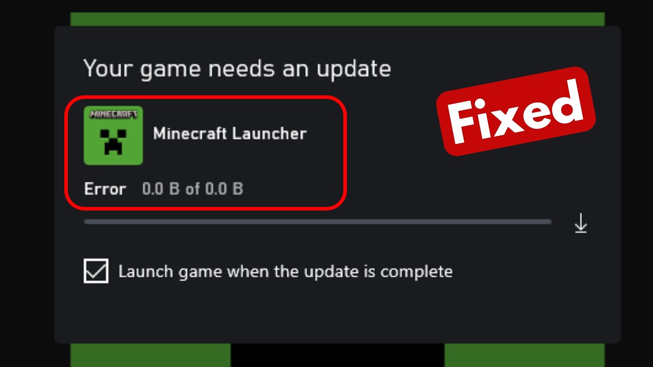 Minecraft your game needs an update error | minecraft launcher update or download stuck problem