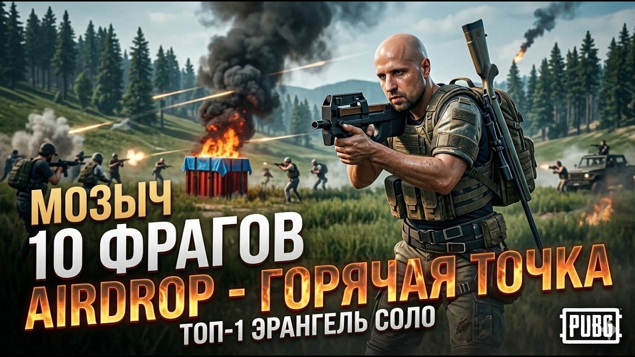Эпичная заруба за дроп и спокойный финал на опыте. ТОП-1 Эрангель.