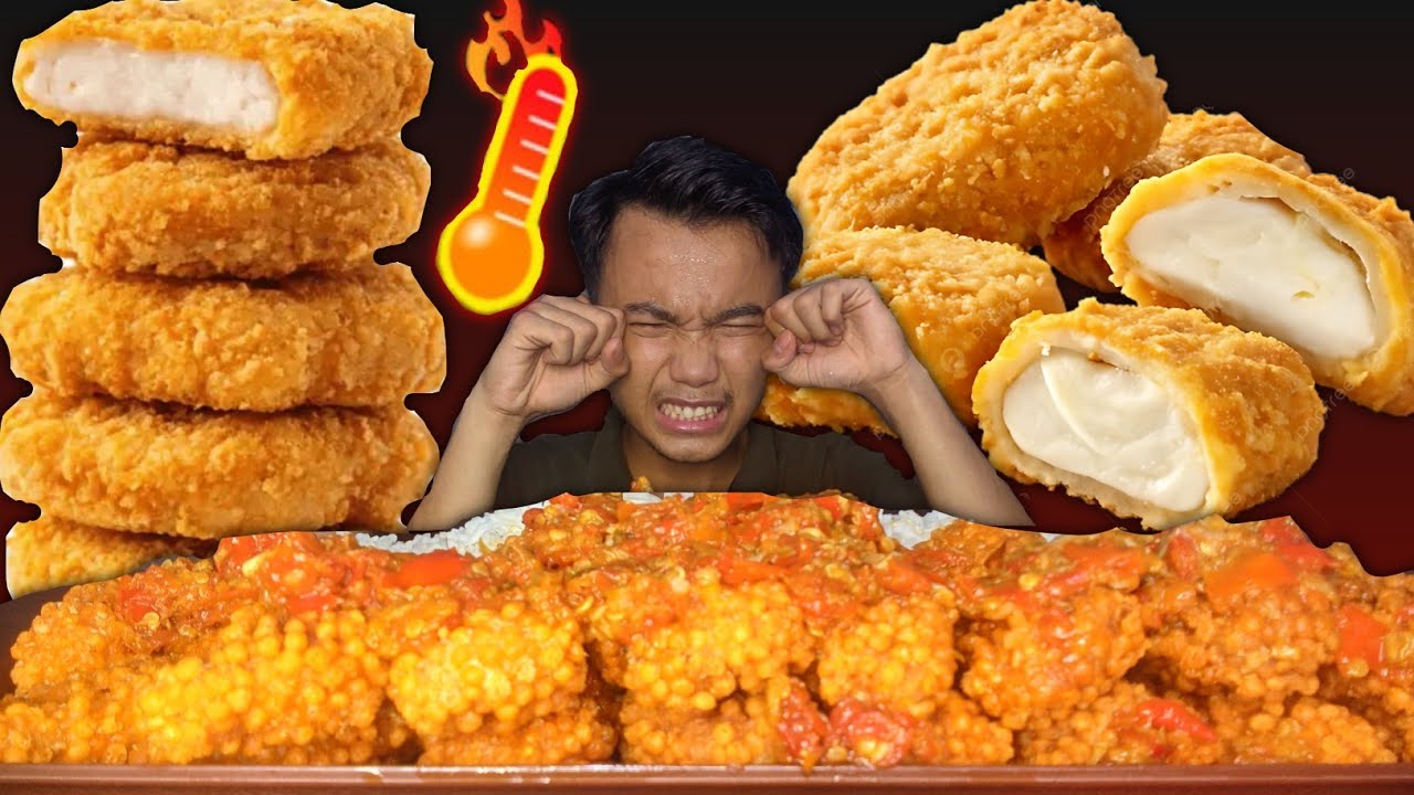 GOKIL BANGET !! MUKBANG NUGGET SULTAN SAMBAL GEPREK SET4N  SUPER PEDAS 